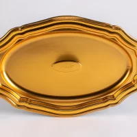 400CM GOLDEN OVAL TRAY 100PCS جاط ذهبى بيضاوى