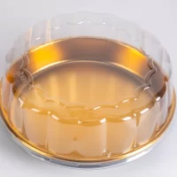240CM GOLDEN ROUND TRAY W/DOME LID 100PCS علب كيك مدور دهبى مع  غطاء