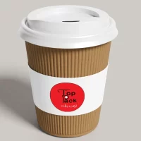 8OZ RIPPLE CUP BROWN 500PCS كاسات قهوه