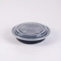24OZ BLACK ROUND MICRO. CONT. W/LID 150PCS ماعون ميكرويف