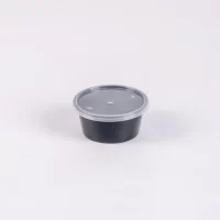 1OZ BLACK PET PORTION CUP W/LID 20*100PCS علب ثوم مع غطاء