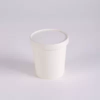 12OZ WHITE PAPER SOUP BOWL W/PAPER LID 500PCS علب سوب بول