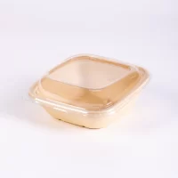 1000ML SUGARCANE CONT. SQUARE DESIGN W/LID 300PCS شكركان مربع ديزاين