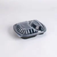 3 COMP. BLACK MICRO. CONT. W/LID 250PCS K-9020 ماعون ميكرويف