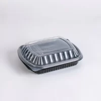 BLACK MICRO. CONT. W/LID 250PCS ماعون ميكرويف ساده مع غطاء