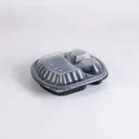 3 COMP. BLACK MICRO. CONT. W/LID 250PCS ماعون ميكرويف