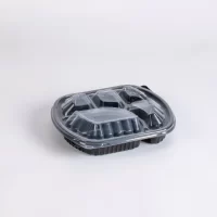 5 COMP. BLACK MICRO. CONT. W/LID 250PCS ماعون ميكرويف