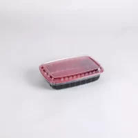 750ML BLACK & RED RECT. MICRO. CONT. W/LID 300PCS ماعون ميكرويف