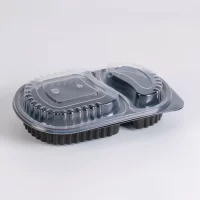 BLACK MICRO. 2CONT W/LIDS 250PCS/8010IN ماعون ميكرويف مقسم 2مع غطاء