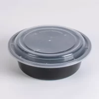 12OZ BLACK ROUND MICRO. CONT. W/LID 300PCS ماعون ميكرويف