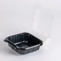 PP BLACK MICRO. BURGER BOX W/CLEAR LID 200PCS ب برجر ميكرويف اسود غطاء شفاف