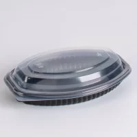 12OZ BLACK OVAL MICRO. CONT. 250PCS (7000) ماعون ميكرويف بيضاوي