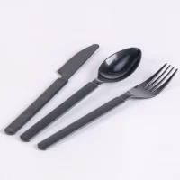 HD CUTLERY SET BLACK 4IN1 500PCS كاتلري اسود ملعقة &شوكة &سكين &نابكن