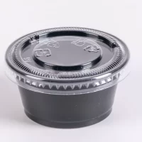2OZ BLACK PET PORTION CUP W/LID 20*100PCS علب ثوم مع غطاء