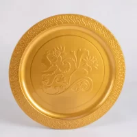 33CM ROUND DESIGN GOLDEN TRAYS 30PCS صواني مدور ديزين عنابي