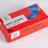 BLUE LARGE VINYL GLOVES POWDER FREE 10*100 PCS كفوف فانيل ازرق لارج بدون بودر