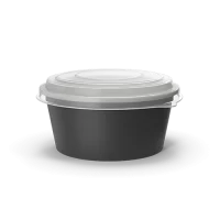 450ML WHITE & BLACK ROUND MICRO. BOWL W/PP LID 600PCS ماعون ميكرويف اسود & ابيض
