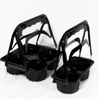 2 CUP PLASTIC CLEAR CUP CARRIER W/HANDLE 250PCS حامل اكواب شفاف