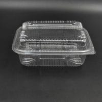 1000CC RECT. PET HINGED CONT. W/DOME LID 300PCS ماعون شفاف