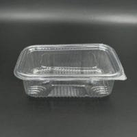 1000CC RECT. PET HINGED CONT. W/FLAT LID 300PCS ماعون شفاف