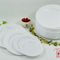 VIP WHITE ROUND PLATE 175PCS صحن مدور سراميك ابيض جديد