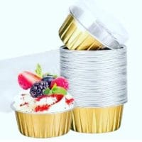 ALUM. CONT. GOLDEN W/LID 2000PCS ماعون المنيوم مغ غطاء ذهبي