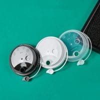 90MM PP BLACK INJECTION LID W/RED HEART 500PCS غطاء كاسات اسود