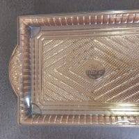 155CM GOLDEN RECT. TRAY W/DOM LID 800PCS علب دهبى غطاء شفاف