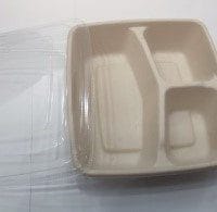 1400ML SUGARCANE 3 COMP. CONT. W/LID 300PCS شكركان مقسم