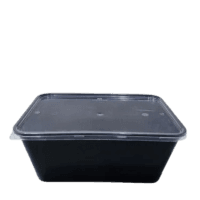 1000ML BLACK RECT. MICRO. CONT W/LID 500PCS ماعون ميكرويف اسود مستطيل