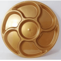 7 COMP. ROUND GOLDEN TRAYS 30PCS صوانى كريستال ذهبي