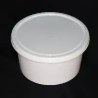 250ML WHITE ROUND CONT. W/LID 1000PCS ماعون بلاستيك ابيض