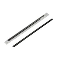 8MM BLACK STRAIGHT STRAW PAPER WRAP 50*100PCS شيلمون اسود 8 ملى