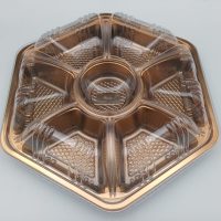 7 COMP. GOLD SUSHI CONT. W/PET LID 50PCS سوشى دهبى مقسم