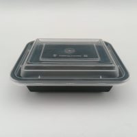 8OZ BLACK RECT. MICRO. CONT. 300PCS RE08 ماعون ميكرويف اسود مستطيل