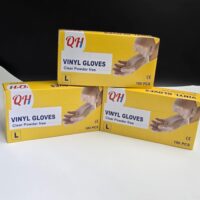 CLEAR LARGE VINYL GLOVES POWDER FREE 10*100PCS كفوف فانيل لارج بدون بودره