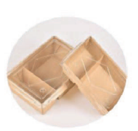 520ML 2 COMP. PAPER TRAY 500PCS صحن ورق بني